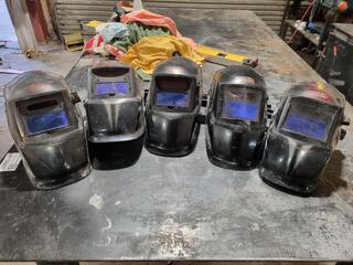 5x Lincoln Electric PowerCraft Electronic Welding Masks