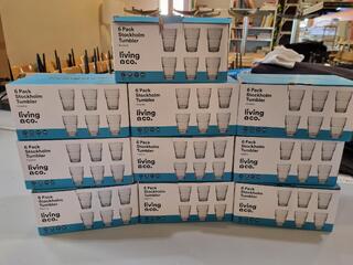 60x 200mL Glass Tumblers by Living & Co, New