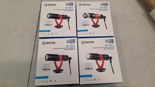 4x BOYA BY-MM1 Universal Cardioid Microphones