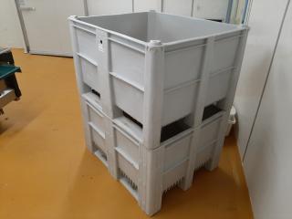 2 x Dolav 1000 Forkable Plastic Bins