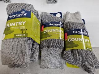 Norsewear High Country Merino Socks, 5x Pairs, Size Small