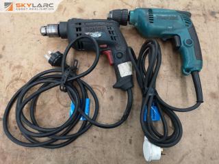 2x Corded Drill Drivers by Bosch & Makita