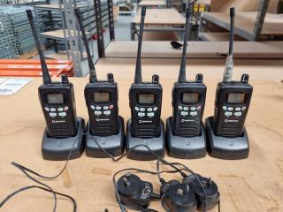 5x Digitech 5W 80-Channel UHF Transceivers DC-1065