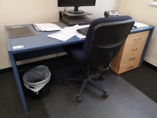 Office Workstation Desk w/ Chair & Mobile Drawers