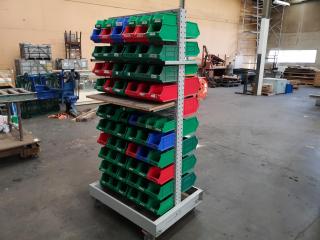 Heavy Duty Mobile Maxi Bin Parts Storage Rack