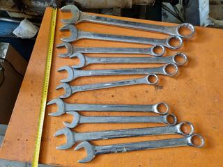10x Combination Wrenches, Imperial & Metric Sizes