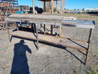 Heavy Duty Steel Workbench + Stainless Steel Wall Shelf