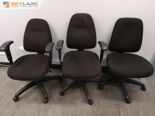 3x Gas Lift Adjustable Office Desk Chairs