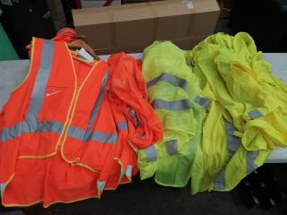 42x Worksite Visual Safety Vests, Orange & Yellow, Assorted Sizes