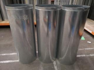 3x Galvanised Steel Duct Flues, 450x1200mm Size