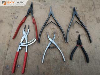 6x Assorted Circlip Pliers, Various Sizes