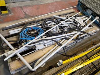 Pallet of Assorted Electrical PVC Conduit Piping, Boxes, Flex Tube, & More