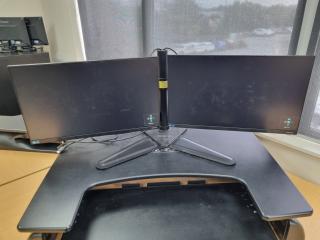 2x Samsung 24" LED FHD Monitors on Loctek Dual Moniitor Stand