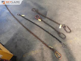 4x Assorted Lifting Chains w/ End Loops
