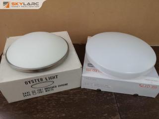 2x Circular Surface Ceiling Lights, New
