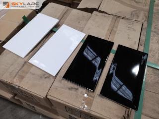 2200+ Gloss White & Black Wall Ceramic Tiles, 200x100mm Size