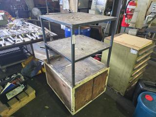 Steel Workshop Mobile Shelf with Cupboard 