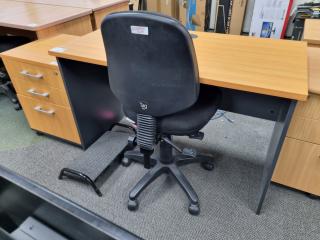 Office Desk w/ Mobile Drawers, Chair, & Foot Rest