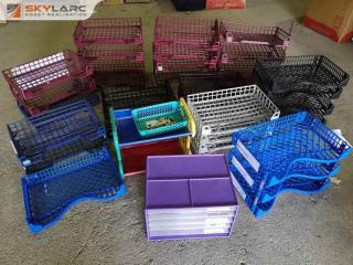 35x Assorted Office A4 Plastic Stacking Trays