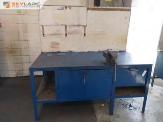 Heavy Duty Steel Workshop Workbench w/ Built in Storage