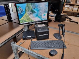 HP EliteDesk W/ Monitor, Label Printer, Barcode Scanner