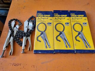 5x Irwin Vise-Grip Locking Chain Clamps, 225mm Size