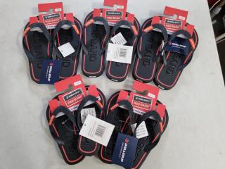 Skellerup Red Band Jandals, 5x Pairs, Assorted Sizes