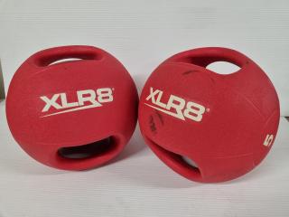 2x XLR8 5kg Double Grip Medicine Balls