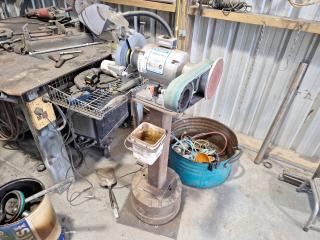 Linishall BG8 8"/200mm Industrial Bench Grinder in Pedestal
