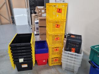 Assorted Plastic Storage Baskets & Bins