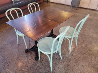 2 x Cafe Tables and 4 x Chairs