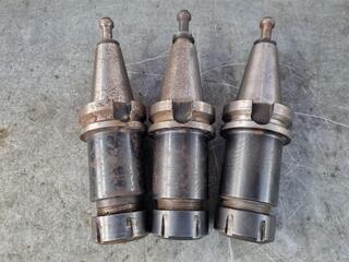 3x BT40 Tool Holders w/ ER32 Collet Chucks