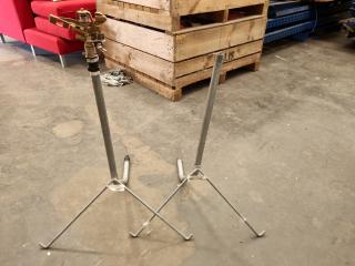 2x Galvanised Sprinkler Stands + 1x Brass Sprinkler Head 