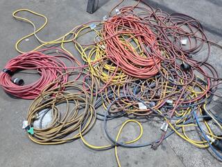 12x Assorted 10A Power Extension Lead Cables