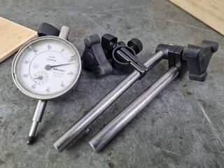 Mitutoyo Dial Indicator Gauge No.2046-08 W/ Partial Stand Components
