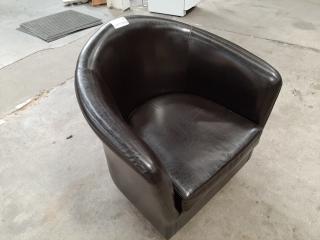Faux Brown Leather Sofa Chair/Armchair
