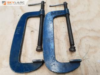 2 x Large Plate Steel Clamps