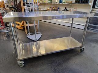 Stainless Steel Mobile Table Bench