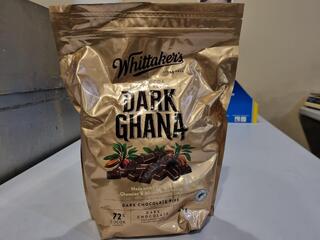 Whittakers Dark Ghana 72% Dark Chocolate Pips, 2kg Bag
