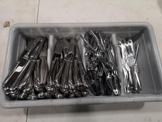 Bulk Tray of Knives, Nut Crackers, Dessert Forks