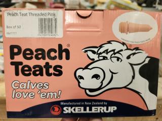 50 x Skellerup Peach Teats Threaded Pink