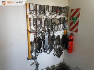 Rack of Assorted Meat Hooks
