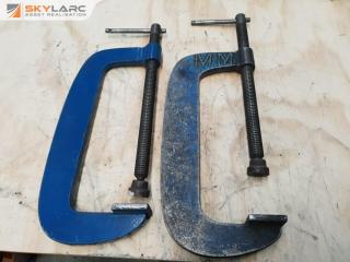 2 x Large Plate Steel Clamps