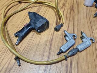 2x Air Blowing Guns + Black Ridge 1/2" Air Impact Wrench