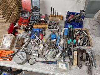 Large Lot of End Mills, Drills, Taps & Dies, and More