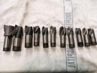 11x Assorted Square & Rounded Edge End Mill Bits, Imperial Sizes