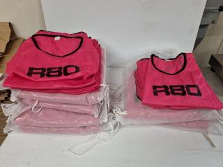 78x R80 Pink Mesh Training Bibs, Sizes XL & M