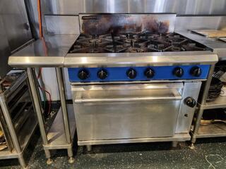 Blue Seal Commercial Gas Range w/ Stainless Side Table