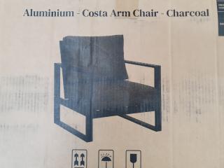 4 Seasons Aluminum Costa Arm Chair - Charcoal