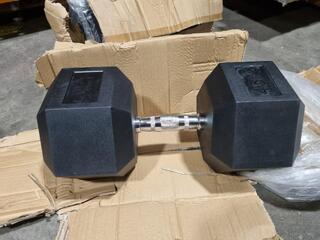 45kg Hex Rubber Dumbell by XLR8